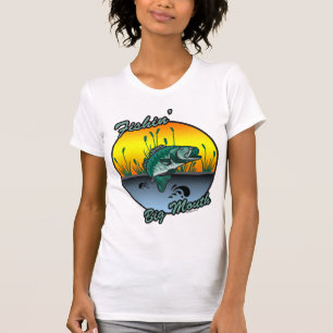 T-shirt Pêche de grandes chemises de pêche de bouche
