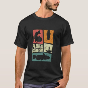 T-shirt Pêche de la barbue plate Chasseur de poisson-chat