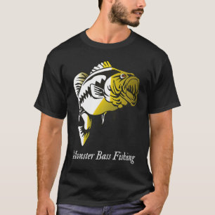 T-shirt Pêche de la basse monstre gros pêcheur de grosses