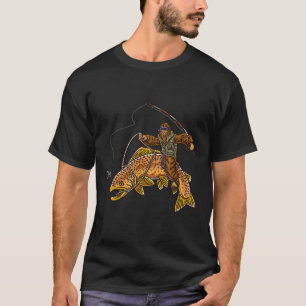 T-shirt Pêche de la truite Brown Pêche de la truite Bigfoo