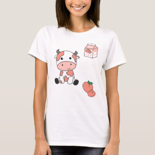 T-shirt Pêche de la vache Lait Kawaii Vaches de pêche japo