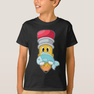 T-shirt Pêche de poisson crayon