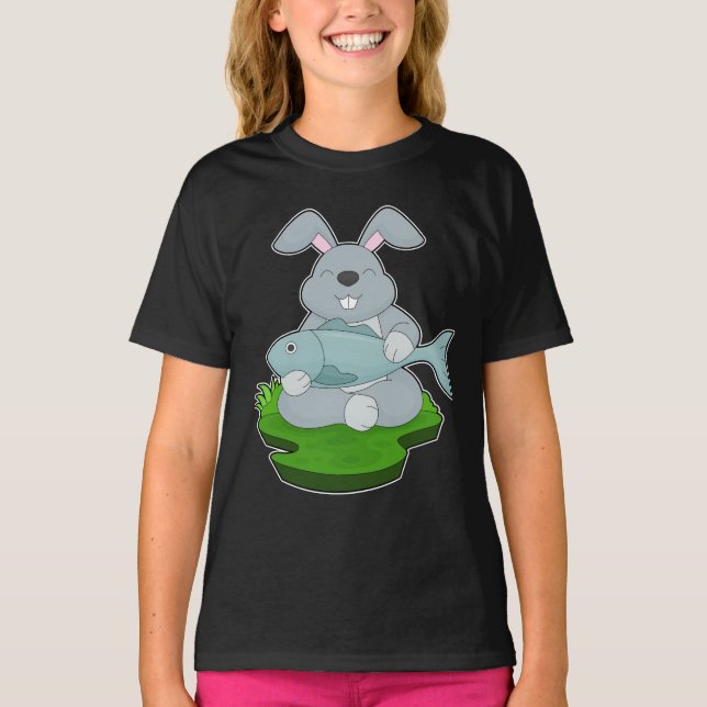 T-shirt Pêche de poisson de pêche de lapin (Devant)