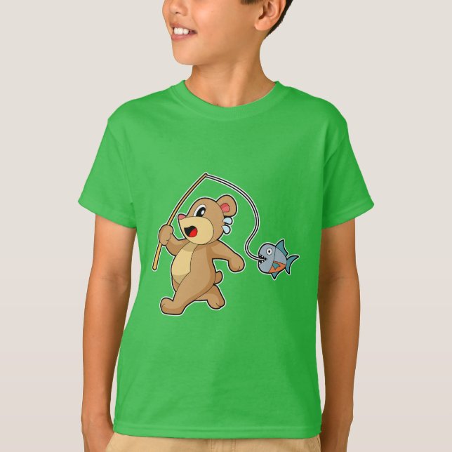 T-shirt Pêche de poisson d'ours (Devant)