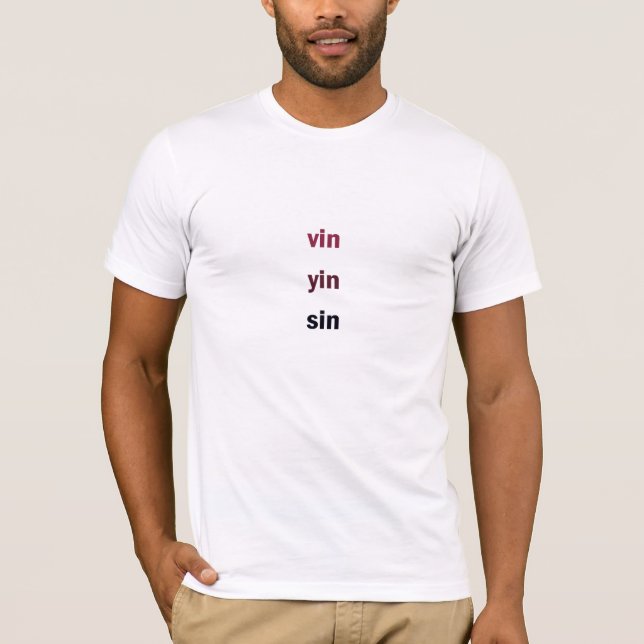 T-shirt péché de yin de vin (Devant)