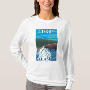 T-shirt Pêche d'ours en rivière - cari, Alaska