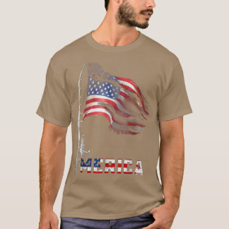 T-shirt Pêche drapeau américain Merica Pêcheur patriotique