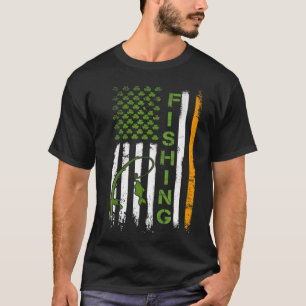 T-shirt Pêche Drapeau irlandais US Saint Patricks Day Pêch