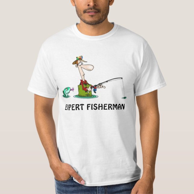 T-SHIRT PÊCHE DRÔLE DE PÊCHEUR EXPERT (Devant)