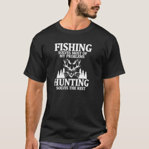 T-shirt Pêche drôle résout la plupart de mes problèmes de