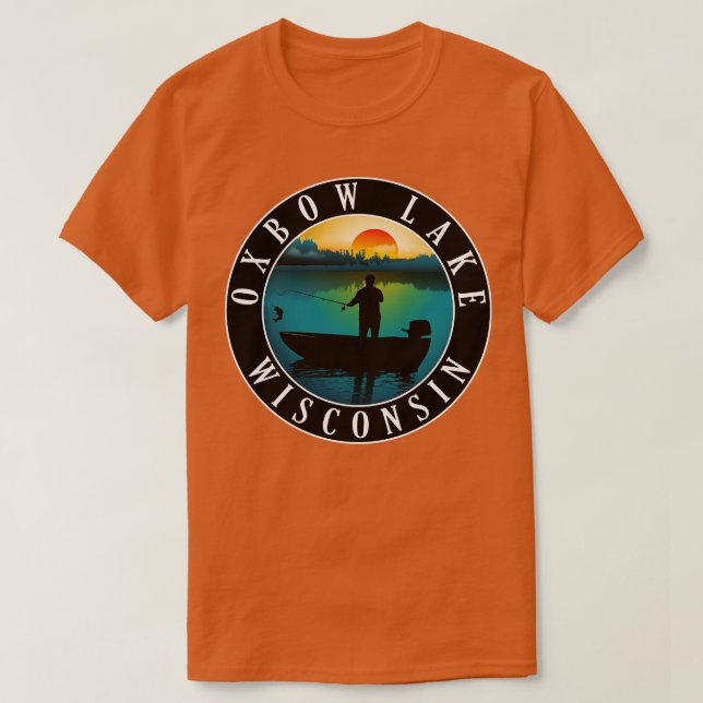 T-shirt Pêche du lac Oxbow dans le Wisconsin (Design devant)