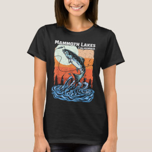 T-shirt Pêche estivale Retro Sunset Californie Mammoth Lak