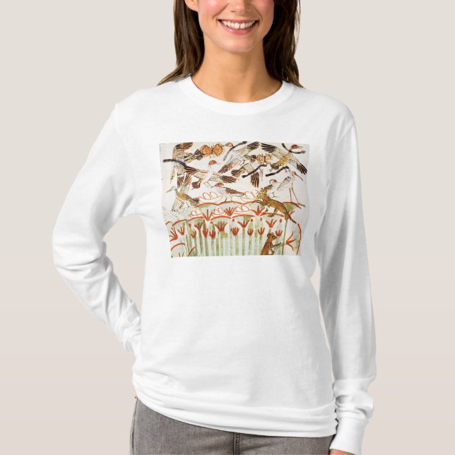 T-shirt Pêche et chasse aux oiseaux dans les marais (Devant)