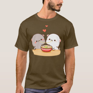 T-shirt Pêche et Goma Mochi Chat manger Ramen