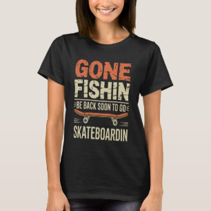 T-shirt Pêche et skateboard drôle en plein air