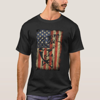 T-shirt Pêche États-Unis Drapeau Pêcheur Pêche pour basse