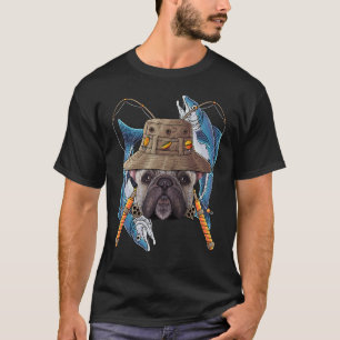 T-shirt Pêche Français Bulldog Outdoor Fishman Cute Fly