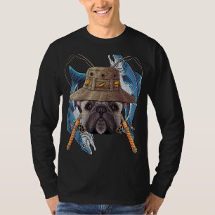 T-shirt Pêche Français Bulldog Outdoor Fishman Cute Fly