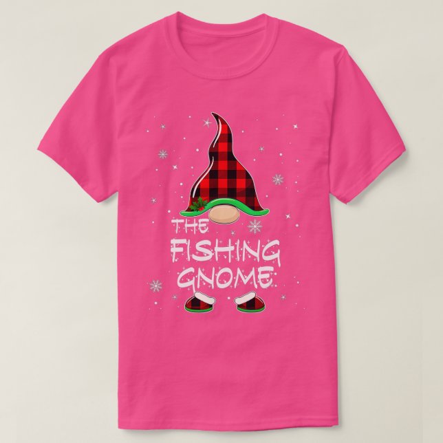 T-shirt Pêche Gnome Buffalo Plaid Correspondant Famille Ch (Design devant)