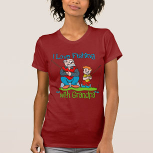 T-shirt Pêche - I Love Pêche avec grand-père