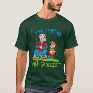 T-shirt Pêche - J'aime la pêche avec grand-père
