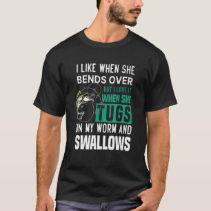 T-shirt Pêche J'aime Quand Elle Se Penche Mais Humour Pêch