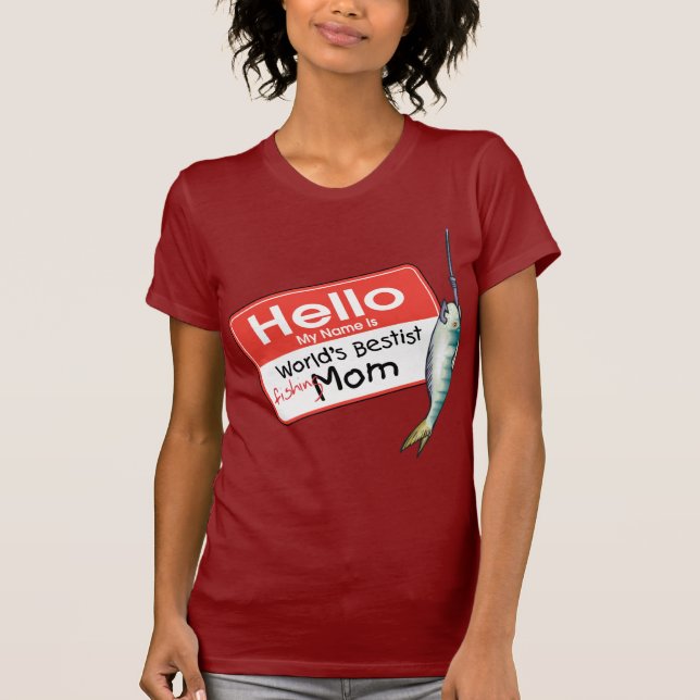 T-shirt Pêche maman Bonjour (Devant)