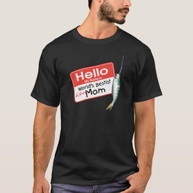 T-shirt Pêche maman Bonjour (Devant)