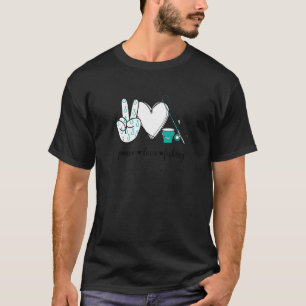 T-shirt Pêche Paix Amour Signe De La Main Paix Pêche