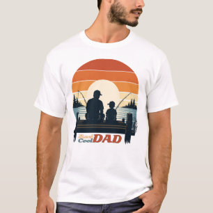 T-shirt pêche Papa Fils Super Cool Coucher de sole