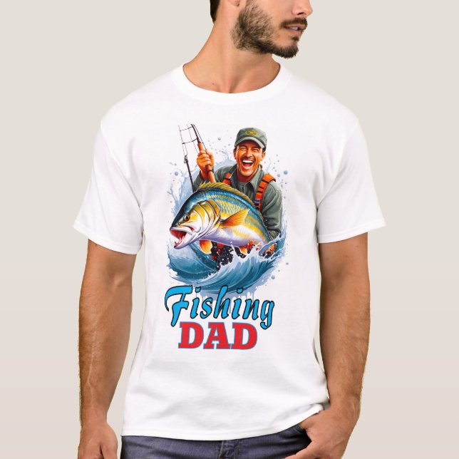 T-shirt Pêche papa Joyeux poisson de Fête des pères heureu (Devant)