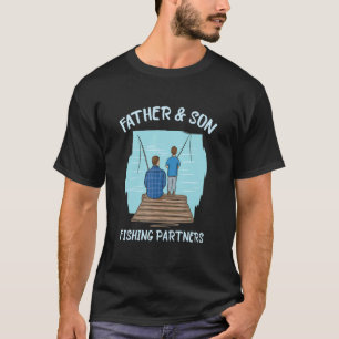 T-shirt Pêche père et fils partenaires de pêcheurs à la pê