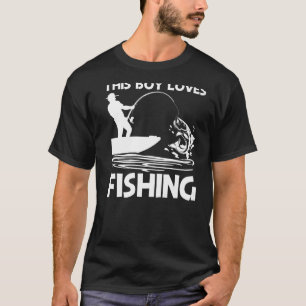 T-shirt Pêche Pour Garçons Enfants Pêcheur Bait Bateau Voy