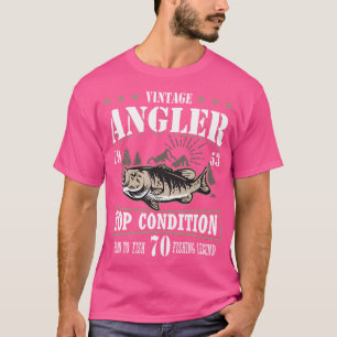 T-shirt Pêche pour les 70 ans 70 ans Pêcheur 1953