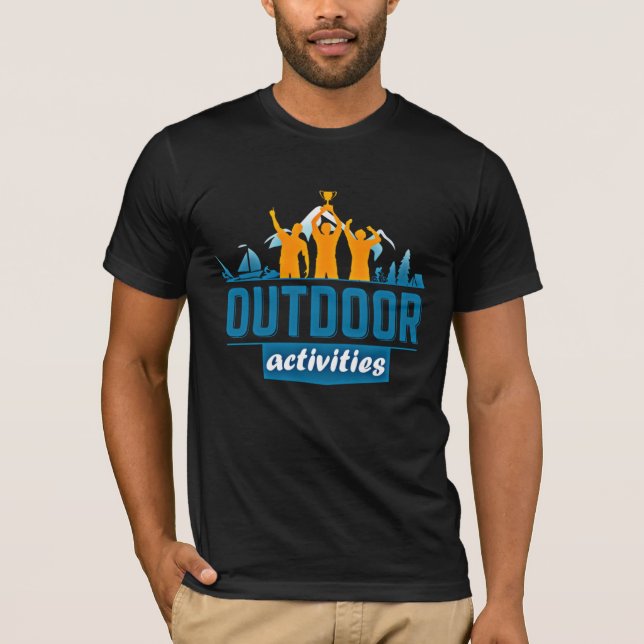 T-shirt Pêche Randonnée Camping ... Logo d'activité extéri (Devant)