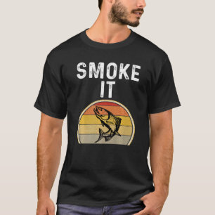 T-shirt Pêche saumon Pêcheur Fumer Il Retro Poisson