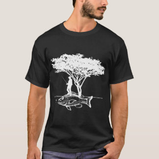 T-shirt Pêche Sous Un Arbre, Chemise Pêcheur