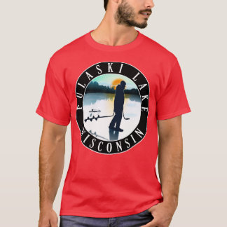 T-shirt Pêche sur glace du lac Pulaski dans le Wisconsin