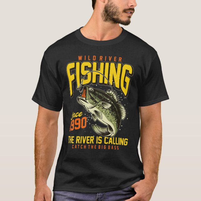 T-shirt Pêche sur la rivière Vous pêchez trop près (Devant)