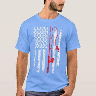 T-shirt Pêche vintage Vêtements Drapeau américain Basse pê