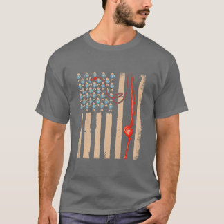 T-shirt Pêche vintage Vêtements USA Drapeau Basse pêche 