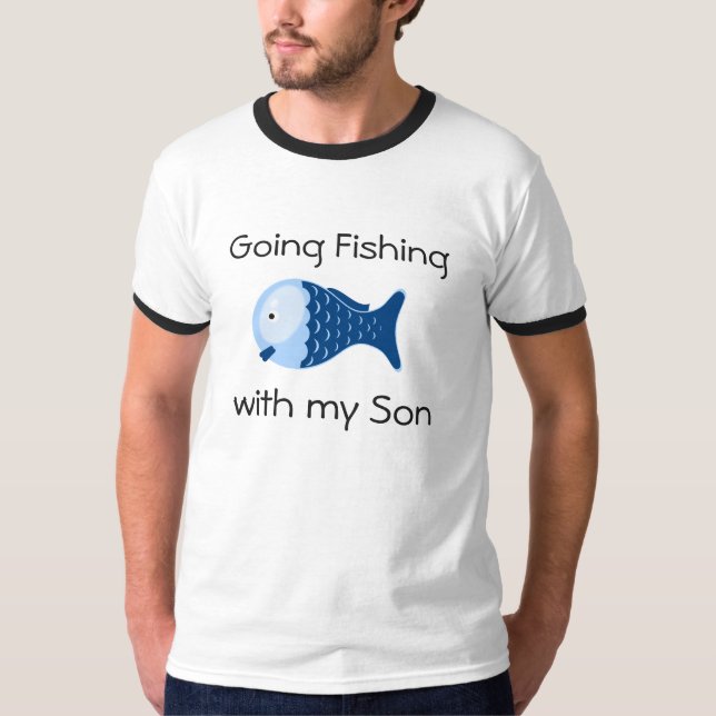 T-shirt Pêcher avec la chemise du Père Fils (Devant)