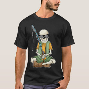 T-shirt Pêcher avec un hameçon & Ver
