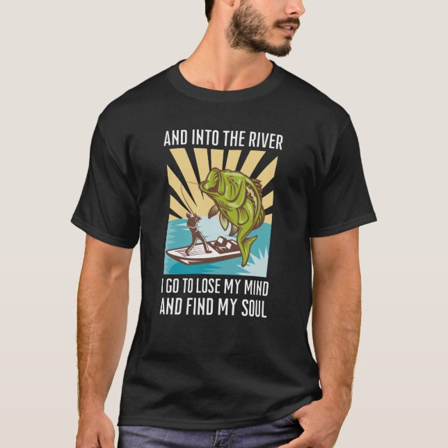 T-shirt Pêcher et dans la rivière Je vais perdre ma tête (Devant)