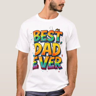 T-shirt Pêcher meilleur papa jamais poisson Graffiti