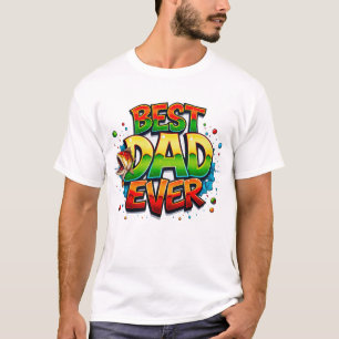 T-shirt Pêcher meilleur papa jamais poisson Graffiti
