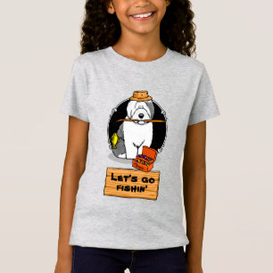 T-Shirt Pêcher Vieux Chien à chiens anglais (Grey 1) Migno
