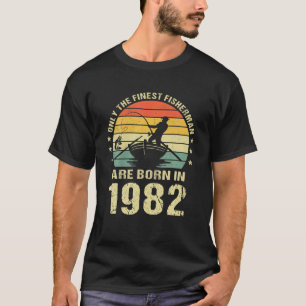 T-shirt Pêcheur 1982 40E Cadeau Anniversaire Pour 40 Ans