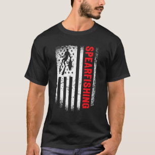 T-shirt Pêcheur à la lance Drapeau Américain