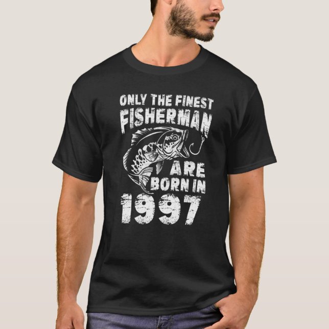 T-shirt Pêcheur âgé de 25 ans 1997 25e anniversaire V (Devant)